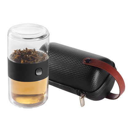 π杯便携旅行玻璃快客茶具套装飘逸杯茶水分离功夫泡茶杯家居 便携旅行茶具定制
